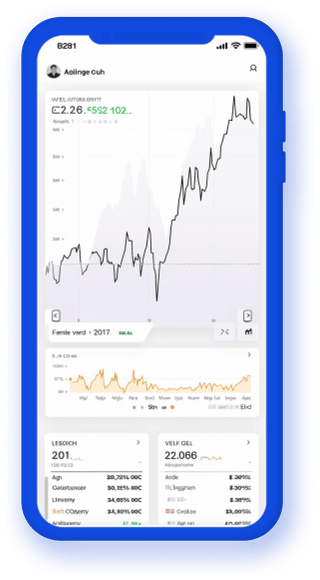 Aplicativo móvel de acompanhamento de carteira exibindo dados de criptomoedas em tempo real